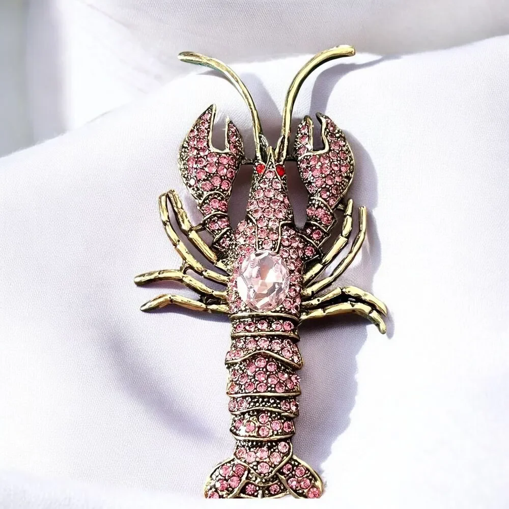 Fashionable Retro Large Crawfish Pendant Brooch